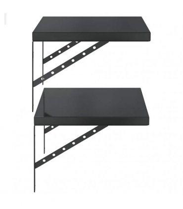 vidaXL Wall Shelves 2 pcs 50x40 cm Black Stainless Steel