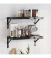 vidaXL Wall Shelves 2 pcs 50x23,5 cm Black Stainless Steel