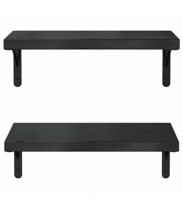 vidaXL Wall Shelves 2 pcs 50x23,5 cm Black Stainless Steel