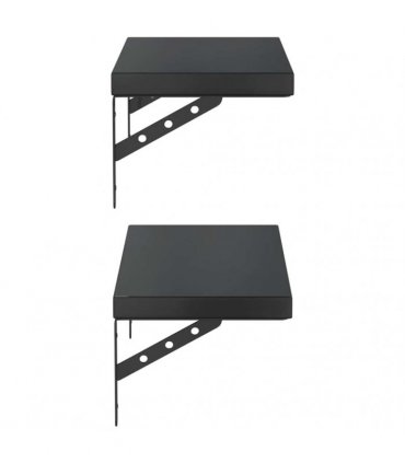 vidaXL Wall Shelves 2 pcs 50x23,5 cm Black Stainless Steel