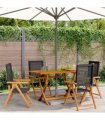 vidaXL Reclining Folding Chairs 4 pcs Black Poly Rattan and Solid Wood