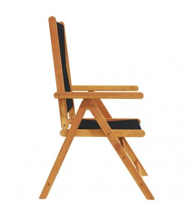 vidaXL Reclining Folding Chairs 6 pcs Black Solid Wood Acacia