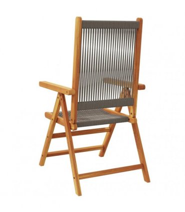 vidaXL Reclining Folding Chairs 6 pcs Grey Solid Wood Acacia