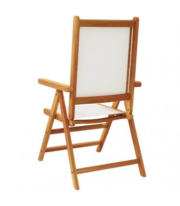 vidaXL Reclining Folding Chairs 8 pcs Cream White Fabric&Solid Wood