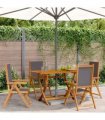 vidaXL Reclining Folding Chairs 4 pcs Anthracite Fabric and Solid Wood