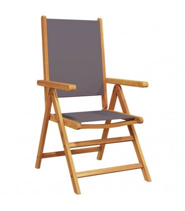 vidaXL Reclining Folding Chairs 4 pcs Anthracite Fabric and Solid Wood