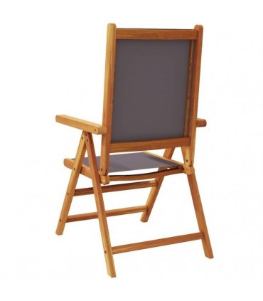 vidaXL Reclining Folding Chairs 4 pcs Anthracite Fabric and Solid Wood