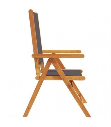 vidaXL Reclining Folding Chairs 4 pcs Anthracite Fabric and Solid Wood