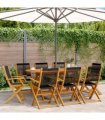 vidaXL Folding Chairs 8 pcs Black Solid Wood Acacia