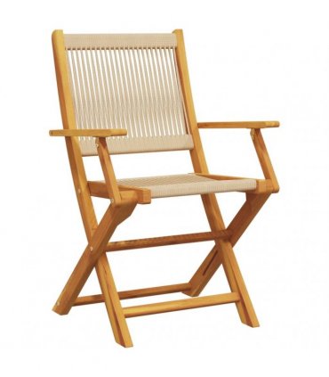 vidaXL Folding Chairs 6 pcs Beige Solid Wood Acacia