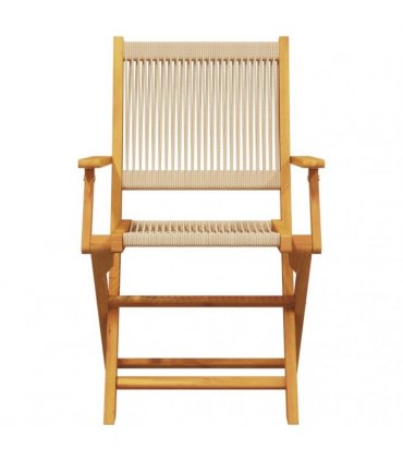 vidaXL Folding Chairs 6 pcs Beige Solid Wood Acacia