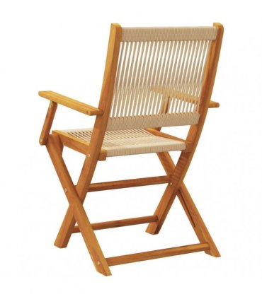 vidaXL Folding Chairs 6 pcs Beige Solid Wood Acacia