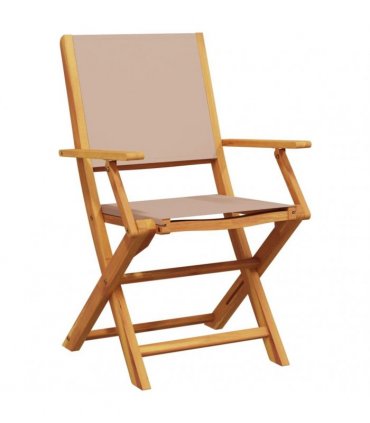vidaXL Folding Chairs 4 pcs Taupe Fabric and Solid Wood