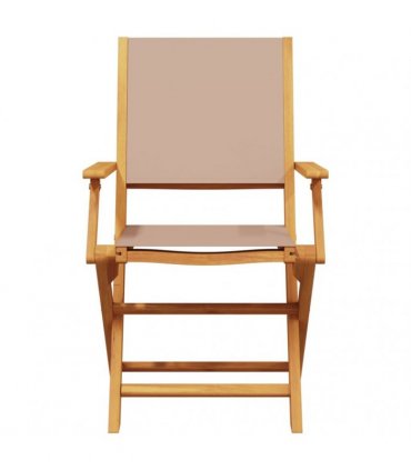 vidaXL Folding Chairs 4 pcs Taupe Fabric and Solid Wood