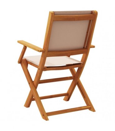 vidaXL Folding Chairs 4 pcs Taupe Fabric and Solid Wood