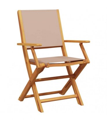 vidaXL Folding Chairs 8 pcs Taupe Fabric and Solid Wood