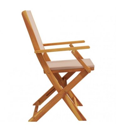 vidaXL Folding Chairs 8 pcs Taupe Fabric and Solid Wood