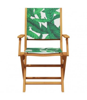 vidaXL Folding Chairs 6 pcs Green Fabric and Solid Wood