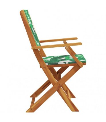 vidaXL Folding Chairs 6 pcs Green Fabric and Solid Wood