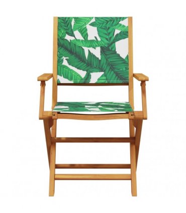 vidaXL Folding Chairs 8 pcs Green Fabric and Solid Wood