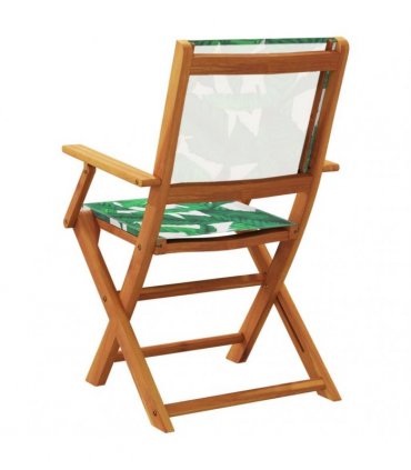 vidaXL Folding Chairs 8 pcs Green Fabric and Solid Wood
