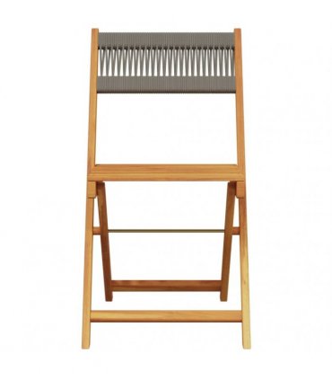 vidaXL Folding Chairs 4 pcs Grey Solid Wood Acacia