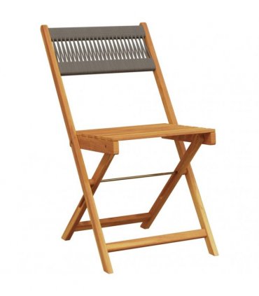 vidaXL Folding Chairs 6 pcs Grey Solid Wood Acacia