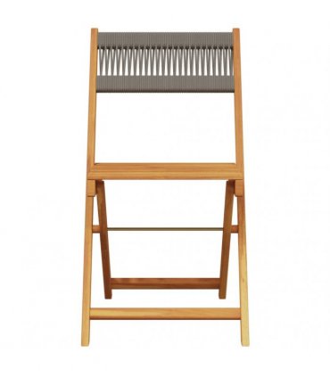 vidaXL Folding Chairs 6 pcs Grey Solid Wood Acacia