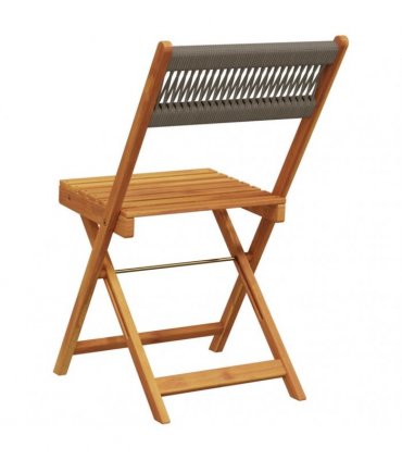 vidaXL Folding Chairs 6 pcs Grey Solid Wood Acacia