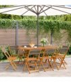 vidaXL Folding Chairs 8 pcs Grey Solid Wood Acacia
