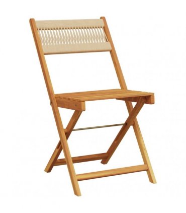 vidaXL Folding Chairs 4 pcs Beige Solid Wood Acacia