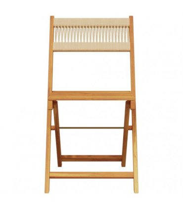 vidaXL Folding Chairs 4 pcs Beige Solid Wood Acacia