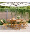 vidaXL Folding Chairs 6 pcs Beige Solid Wood Acacia