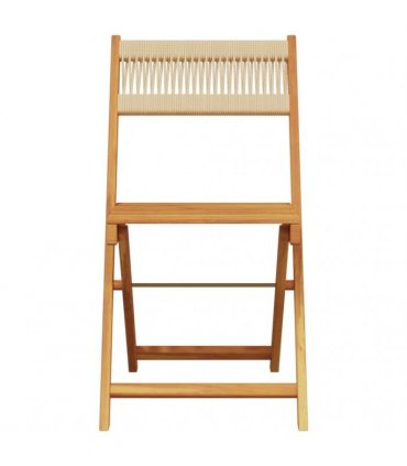 vidaXL Folding Chairs 6 pcs Beige Solid Wood Acacia