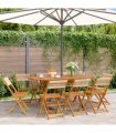 vidaXL Folding Chairs 8 pcs Beige Solid Wood Acacia