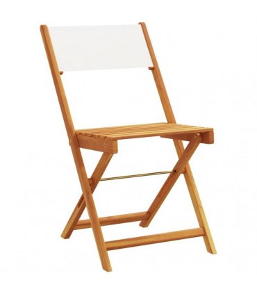 vidaXL Folding Chairs 4 pcs Cream White Fabric and Solid Wood