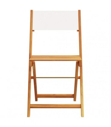 vidaXL Folding Chairs 4 pcs Cream White Fabric and Solid Wood