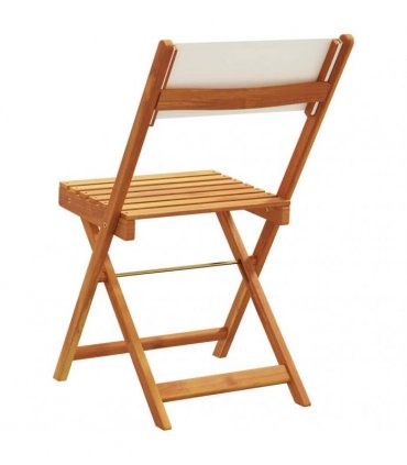 vidaXL Folding Chairs 4 pcs Cream White Fabric and Solid Wood