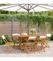 vidaXL Folding Chairs 6 pcs Cream White Fabric and Solid Wood