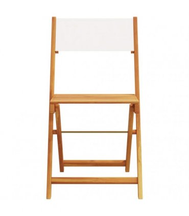 vidaXL Folding Chairs 6 pcs Cream White Fabric and Solid Wood