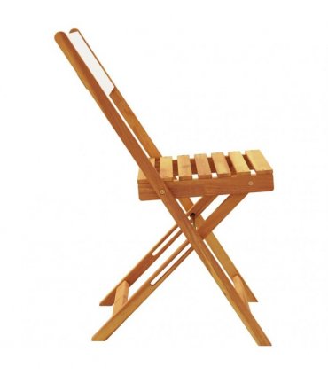 vidaXL Folding Chairs 8 pcs Cream White Fabric and Solid Wood
