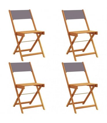 vidaXL Folding Chairs 4 pcs Anthracite Fabric and Solid Wood