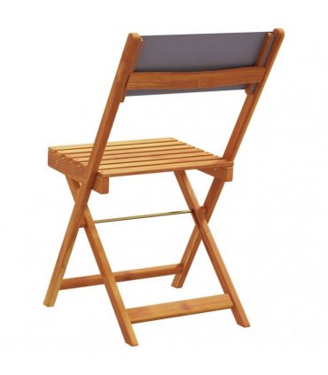 vidaXL Folding Chairs 4 pcs Anthracite Fabric and Solid Wood