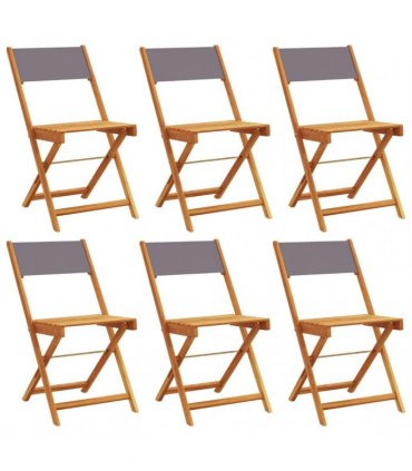 vidaXL Folding Chairs 6 pcs Anthracite Fabric and Solid Wood
