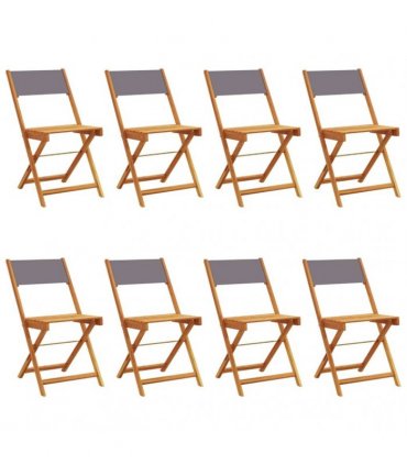vidaXL Folding Chairs 8 pcs Anthracite Fabric and Solid Wood