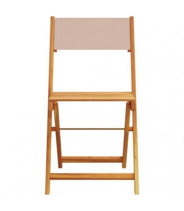 vidaXL Folding Chairs 4 pcs Taupe Fabric and Solid Wood