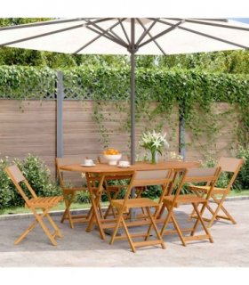 vidaXL Folding Chairs 6 pcs Taupe Fabric and Solid Wood