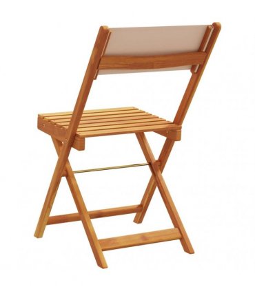 vidaXL Folding Chairs 6 pcs Taupe Fabric and Solid Wood