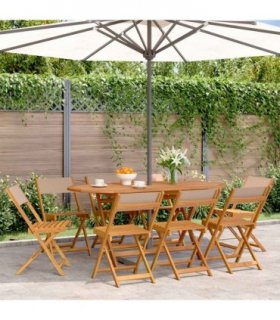 vidaXL Folding Chairs 8 pcs Taupe Fabric and Solid Wood