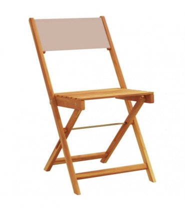 vidaXL Folding Chairs 8 pcs Taupe Fabric and Solid Wood